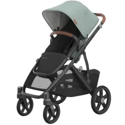 Uppababy - Carrinho Vista V3, Kenzi (Mystic Aqua/Estrutura Carbono/Couro Saddle)