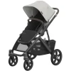 Uppababy - Carrinho Vista V3, Savannah (Jacquard cinza pérola/estrutura de carbono/couro castanho)