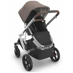 Uppababy - Carrinho Vista V3, Theo (Taupe Escuro/Estrutura Prateada/Couro Castanho)