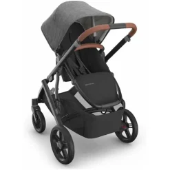 Uppababy - Carrinho Vista V3, Greyson (Charcoal Mélange/Estrutura de Carbono/Couro Saddle)