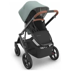 Uppababy - Carrinho Vista V3, Kenzi (Mystic Aqua/Estrutura Carbono/Couro Saddle)
