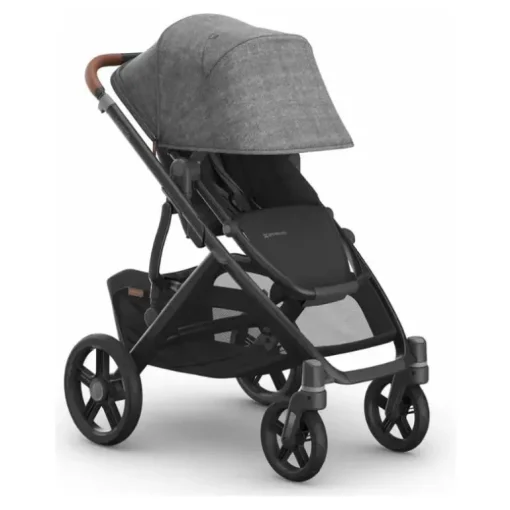 Uppababy - Carrinho Vista V3, Greyson (Charcoal Mélange/Estrutura de Carbono/Couro Saddle)