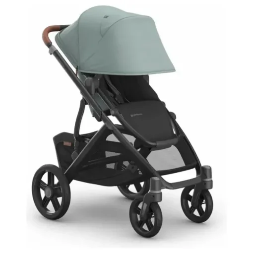 Uppababy - Carrinho Vista V3, Kenzi (Mystic Aqua/Estrutura Carbono/Couro Saddle)