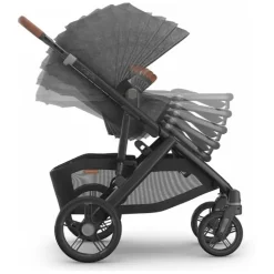 Uppababy - Carrinho Vista V3, Greyson (Charcoal Mélange/Estrutura de Carbono/Couro Saddle)
