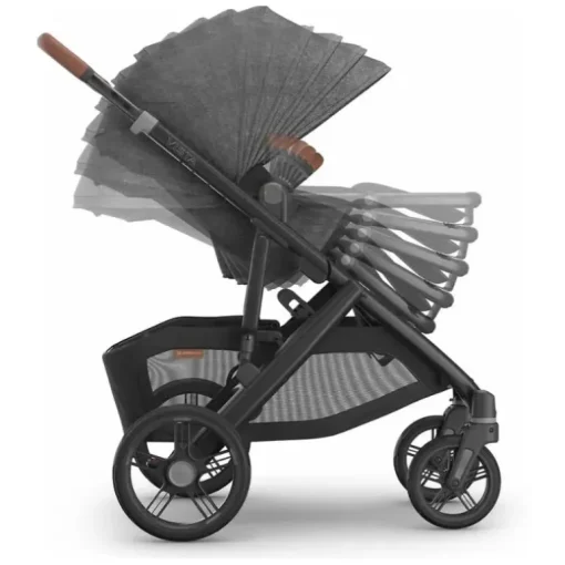 Uppababy - Carrinho Vista V3, Greyson (Charcoal Mélange/Estrutura de Carbono/Couro Saddle)