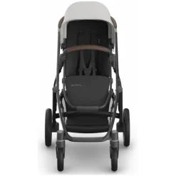 Uppababy - Carrinho Vista V3, Savannah (Jacquard cinza pérola/estrutura de carbono/couro castanho)