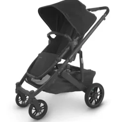Uppababy - Cruz Stroller V2, Jake (Carvão/Estrutura de Carbono/Couro Preto)
