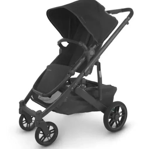 Uppababy - Cruz Stroller V2, Jake (Carvão/Estrutura de Carbono/Couro Preto)