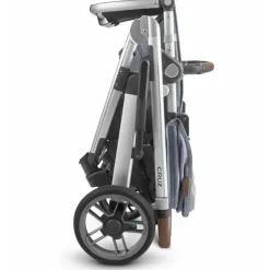 Uppababy - Cruz Stroller V2, Gregory (Azul Melange/Prata/Couro Saddle)