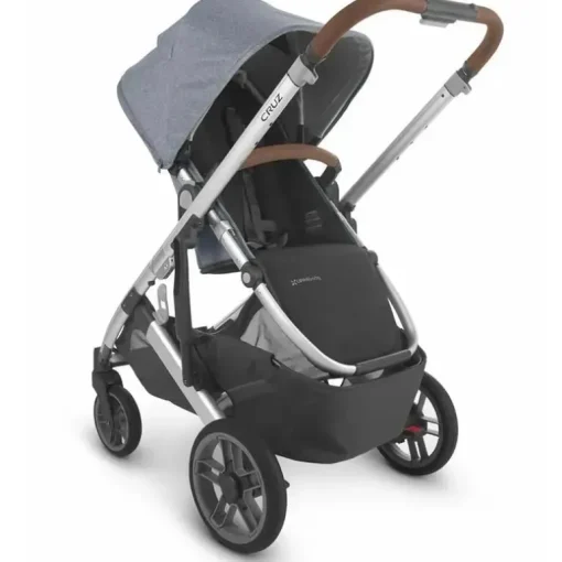 Uppababy - Cruz Stroller V2, Gregory (Azul Melange/Prata/Couro Saddle)