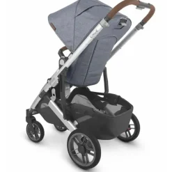 Uppababy - Cruz Stroller V2, Gregory (Azul Melange/Prata/Couro Saddle)