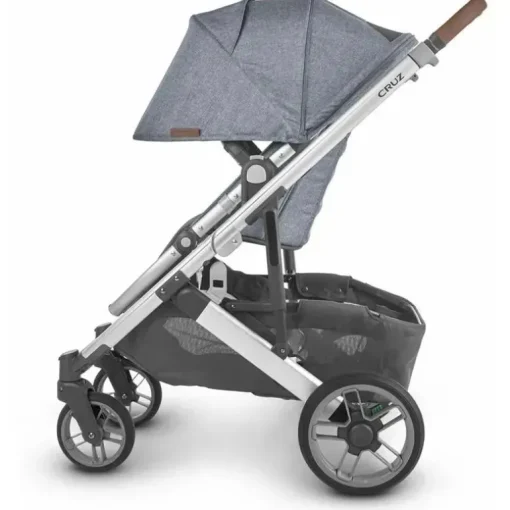 Uppababy - Cruz Stroller V2, Gregory (Azul Melange/Prata/Couro Saddle)