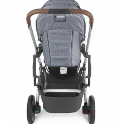Uppababy - Cruz Stroller V2, Gregory (Azul Melange/Prata/Couro Saddle)