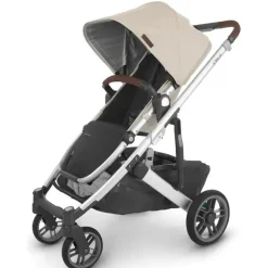 Uppababy - Cruz V2 Stroller, Declan (Oat Mélange/Silver Frame/Chestnut Leather)