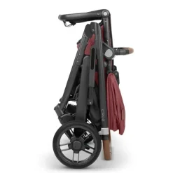 Uppababy - Cruz V2 Stroller, Lucy (Rosewood Mélange/Estrutura de Carbono/Couro Saddle)