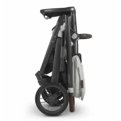 Uppababy - Cruz V2 Stroller, Anthony (Carbono/Couro Castanho/Branco e Chenille Cinza)