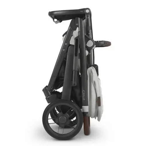 Uppababy - Cruz V2 Stroller, Anthony (Carbono/Couro Castanho/Branco e Chenille Cinza)
