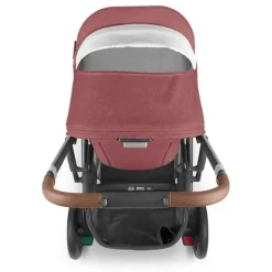 Uppababy - Cruz V2 Stroller, Lucy (Rosewood Mélange/Estrutura de Carbono/Couro Saddle)