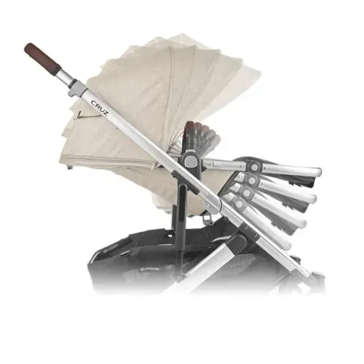 Uppababy - Cruz V2 Stroller, Declan (Oat Mélange/Silver Frame/Chestnut Leather)