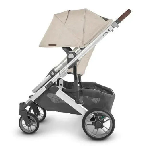 Uppababy - Cruz V2 Stroller, Declan (Oat Mélange/Silver Frame/Chestnut Leather)