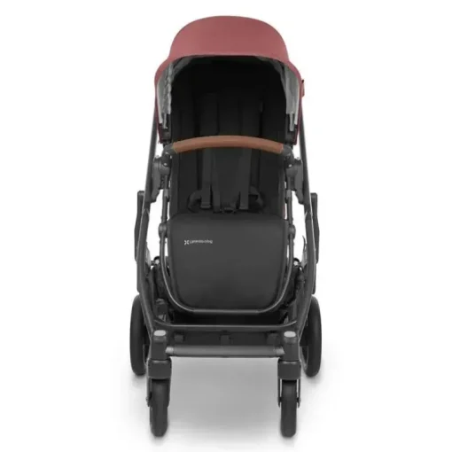 Uppababy - Cruz V2 Stroller, Lucy (Rosewood Mélange/Estrutura de Carbono/Couro Saddle)