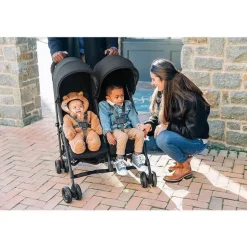 Uppababy - G-LINK V2 Side by Side Double Stroller, Jake (carvão/carbono)