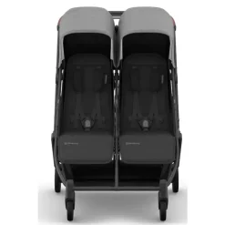 Uppababy - Minu Duo Side By Side Compact Double Stroller, Greyson (Charcoal Mélange/Carbon Frame/Saddle Leather)