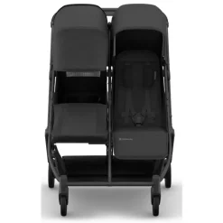 Uppababy - Minu Duo Side By Side Compact Double Stroller, Jake (Charcoal/Carbon Frame/Black Leather)