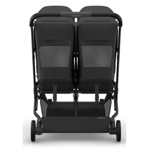 Uppababy - Minu Duo Side By Side Compact Double Stroller, Jake (Charcoal/Carbon Frame/Black Leather)