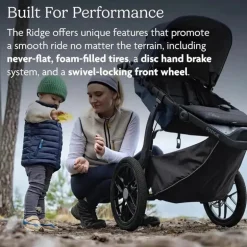 Uppababy - Ridge Jogging Stroller, Theo (taupe escuro/estrutura de carbono)