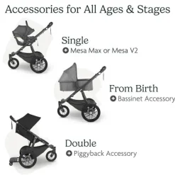 Uppababy - Ridge Jogging Stroller, Theo (taupe escuro/estrutura de carbono)