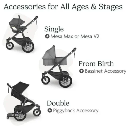Uppababy - Ridge Jogging Stroller, Theo (taupe escuro/estrutura de carbono)