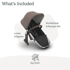 Uppababy - Rumbleseat V3 Second Lower Seat, Theo (Dark Taupe/Silver Frame/Chestnut Leather)