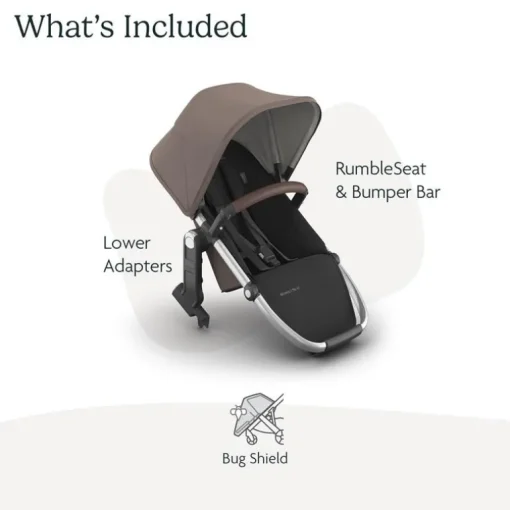 Uppababy - Rumbleseat V3 Second Lower Seat, Theo (Dark Taupe/Silver Frame/Chestnut Leather)