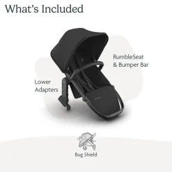 Uppababy - Rumbleseat V3 Second Lower Seat, Jake (Charcoal/Carbon Frame/Black Leather)