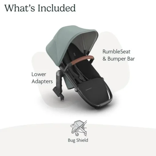Uppababy - Rumbleseat V3 Second Lower Seat, Kenzi (Mystic Aqua/Carbon Frame/Saddle Leather)