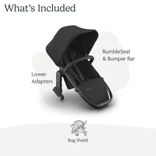 Uppababy - Rumbleseat V3 Second Lower Seat, Jake (Charcoal/Carbon Frame/Black Leather)