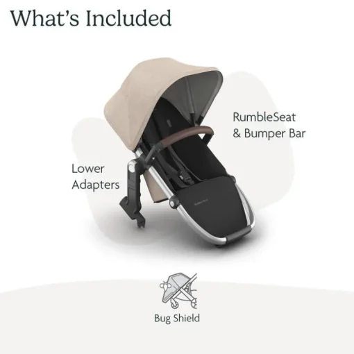 Uppababy - Rumbleseat V3 Second Lower Seat, Declan (Oat Mélange/Silver Frame/Chestnut Leather)