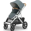 Uppababy - Vista V3 Stroller, Callum (azul pedra/estrutura prateada/couro areia)