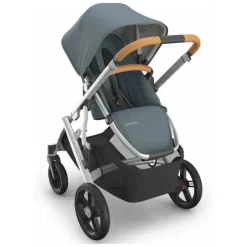 Uppababy - Vista V3 Stroller, Callum (azul pedra/estrutura prateada/couro areia)