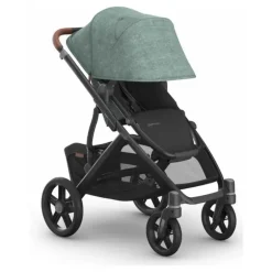 Uppababy - Vista V3 Stroller, Gwen (verde mesclado/estrutura de carbono/couro de sela)
