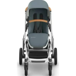 Uppababy - Vista V3 Stroller, Callum (azul pedra/estrutura prateada/couro areia)