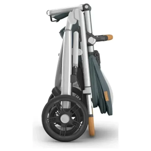 Uppababy - Vista V3 Stroller, Callum (azul pedra/estrutura prateada/couro areia)