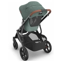 Uppababy - Vista V3 Stroller, Gwen (verde mesclado/estrutura de carbono/couro de sela)