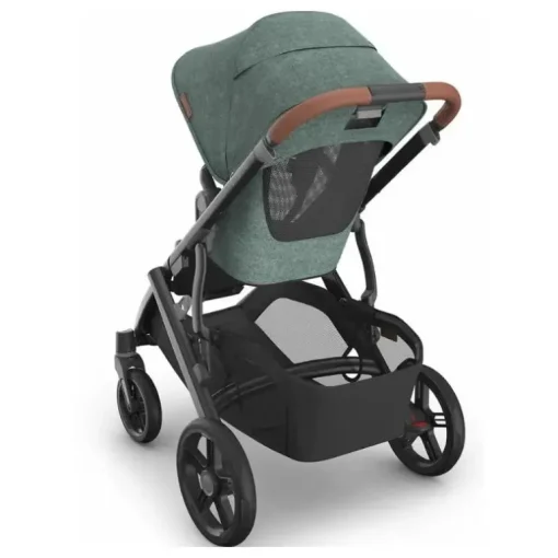 Uppababy - Vista V3 Stroller, Gwen (verde mesclado/estrutura de carbono/couro de sela)