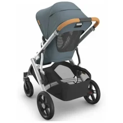 Uppababy - Vista V3 Stroller, Callum (azul pedra/estrutura prateada/couro areia)
