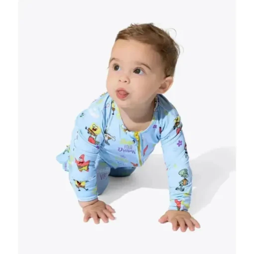 Urso Bellabu - Good Vibes Bambu conversível Footie Bob Esponja Calça Quadrada