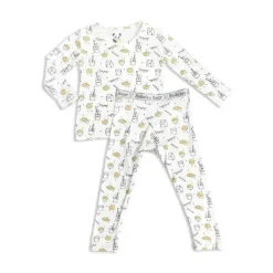 Urso Bellabu - Pijama infantil de bambu com leite e biscoitos