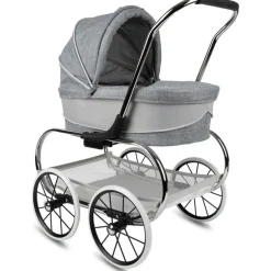 Valco Baby - Classic Bassinet Doll Stroller, Grey/White