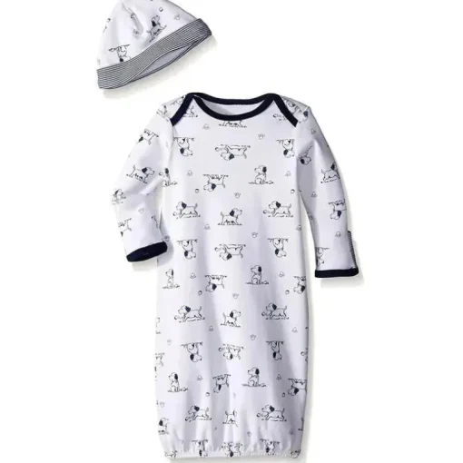 Vestido Toile Little Me Baby Boys Filhote Com Chapéu, Tamanho 0-3M